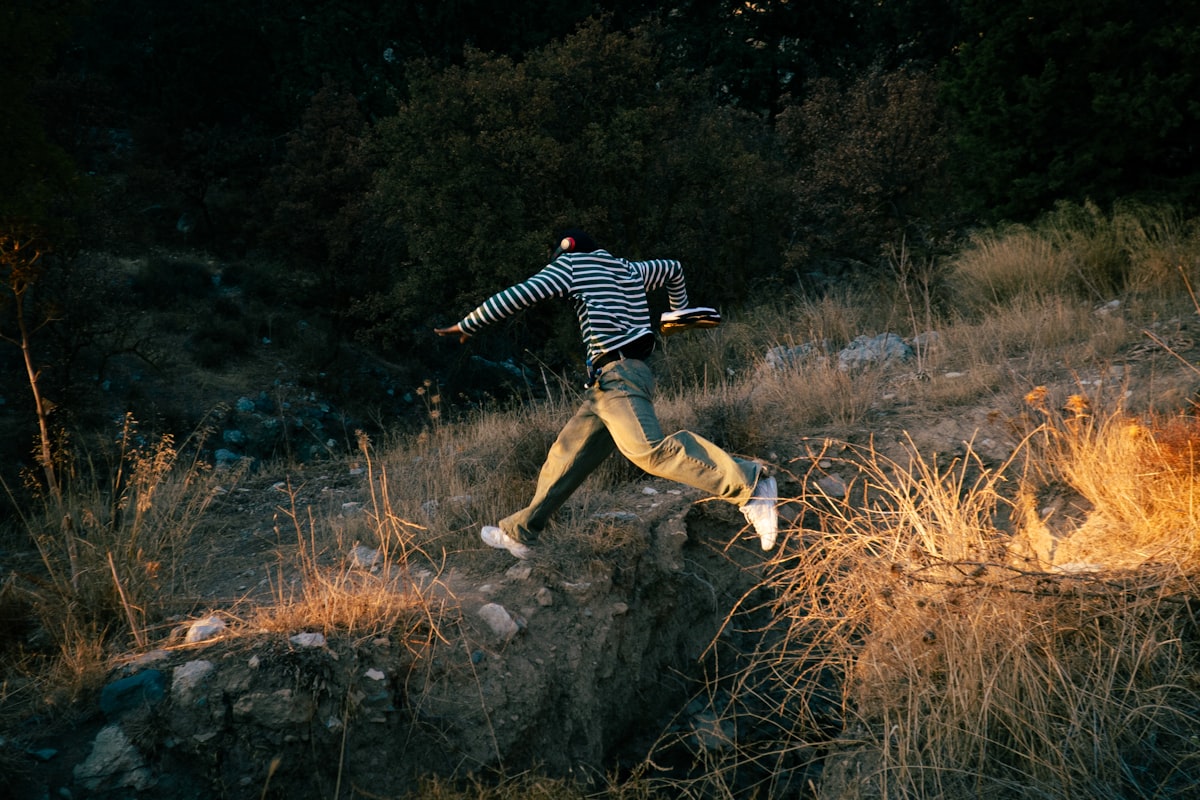 Community member hiking in the mountains